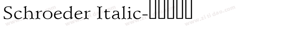 Schroeder Italic字体转换